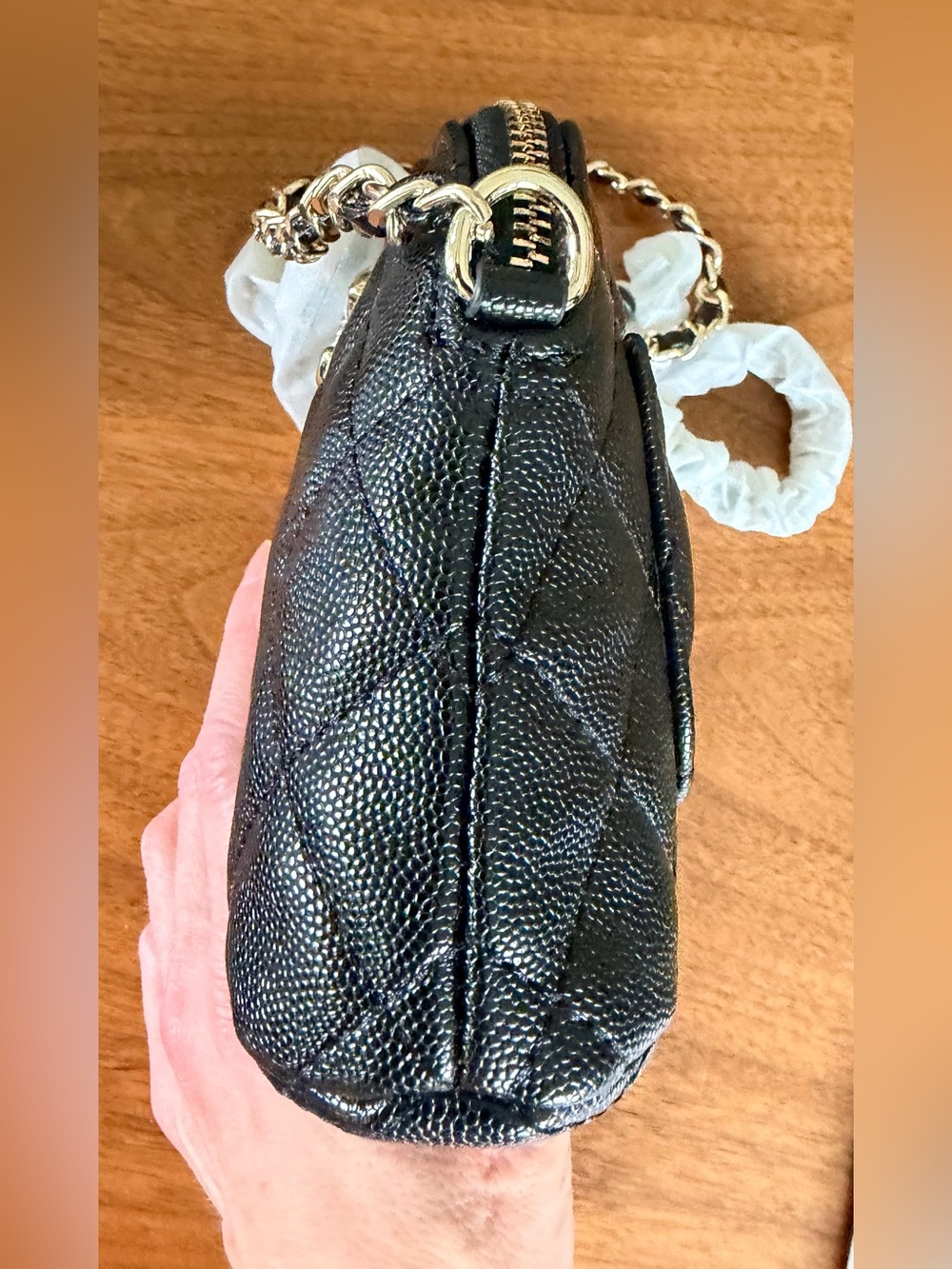FULL SET NEW Chanel Makeup Black Petite Maroquinerie Pebbled Leather Handbag - Picture 6 of 12